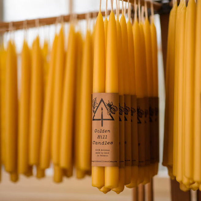 100% Beeswax Taper Candles - Golden Hill Candles